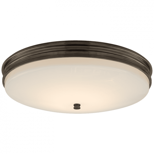 Visual Comfort & Co. Signature Collection Launceton Flush Mount, LED, Bronze, White Glass, 16.75"W (CHC 4603BZ-WG CPZRW) 