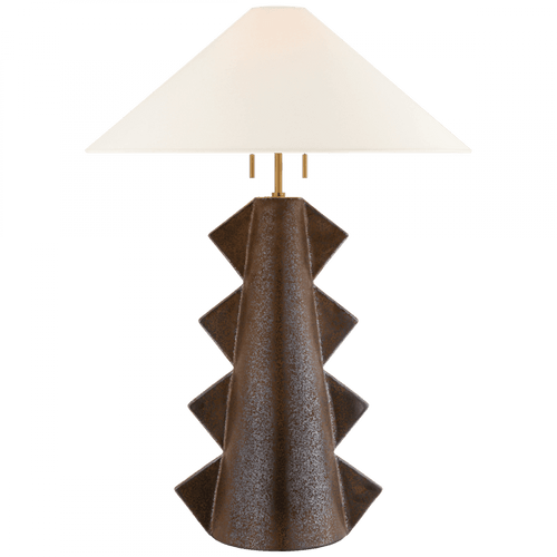 Visual Comfort & Co. Signature Collection Senso Table Lamp, 2-Light, Crystal Bronze, Linen Shade, 33"H (KW 3681CBZ-L CTVHR) 