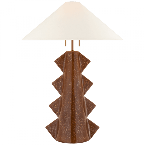 Visual Comfort & Co. Signature Collection Senso Table Lamp, 2-Light, Autumn Copper, Linen Shade, 33"H (KW 3681ACO-L CTVHT) 