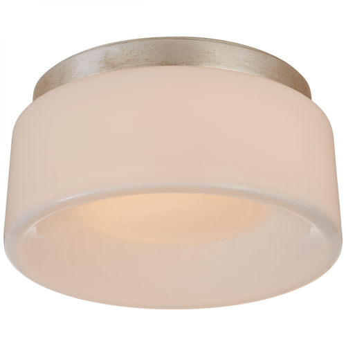 Halo Flush Mount, LED, Burnished Silver Leaf, White Glass, 5.5"W (BBL 4092BSL-WG CPVW9)