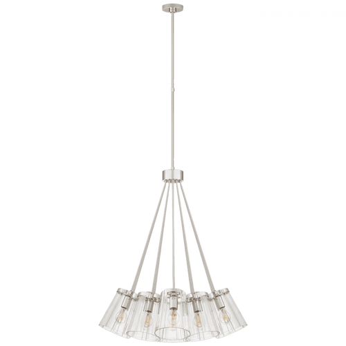 Visual Comfort & Co. Signature Collection Thoreau Chandelier, 19-Light, Polished Nickel, Cream, 34"W (KS 5127PN/CRE-CG CTVK1) 