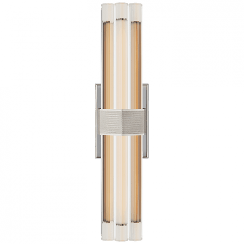 Visual Comfort & Co. Signature Collection Fascio Wall Sconce, LED, Polished Nickel, Crystal, 18"H (LR 2909PN-CG CPZTR) 