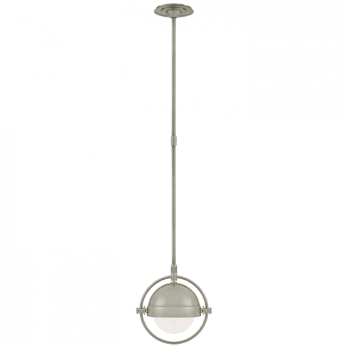 Visual Comfort & Co. Signature Collection Decca Pendant, 1-Light, Orbital, Antique Nickel, White Glass, 11.75"W (TOB 5745AN-WG CTYGU) 