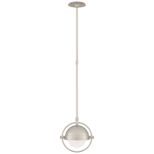 Visual Comfort & Co. Signature Collection Decca Pendant, 1-Light, Orbital, Polished Nickel, White Glass, 11.75"W (TOB 5745PN-WG CTYGT) 