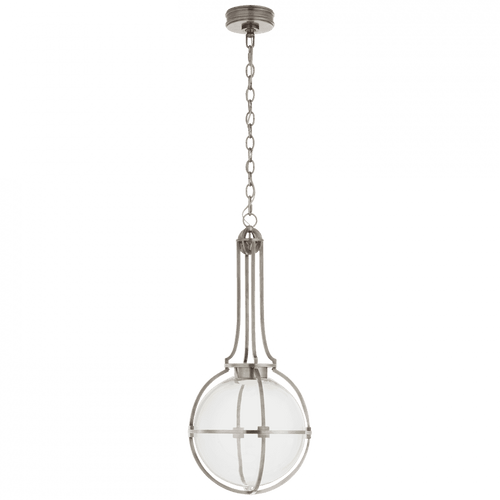 Visual Comfort & Co. Signature Collection Gracie Pendant, Globe, LED, Antique Nickel, Clear Glass, 13"W (CHC 5478AN-CG CQ0R1) 