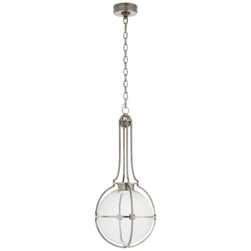 Gracie Pendant, Globe, LED, Antique Nickel, Clear Glass, 13"W (CHC 5478AN-CG CQ0R1)