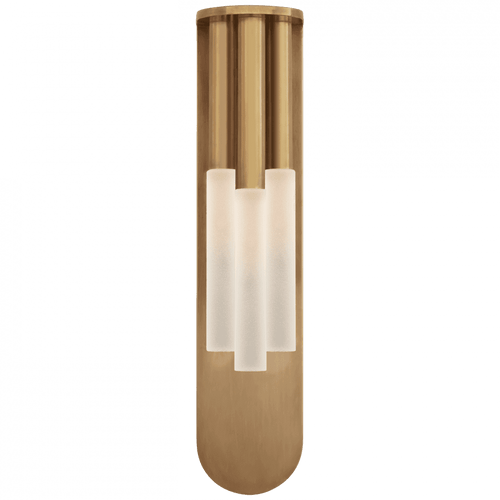 Visual Comfort & Co. Signature Collection Rousseau Wall Sconce, LED, Antique Burnished Brass, Etched Crystal, 20"H (KW 2284AB-EC CTZEM) 