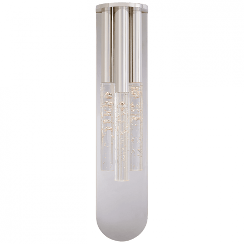 Visual Comfort & Co. Signature Collection Rousseau Wall Sconce, LED, Polished Nickel, Seeded Glass, 20"H (KW 2284PN-SG CTZEP) 