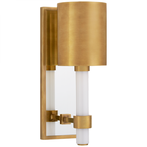 Maribelle Single Wall Sconce, 1-Light, Hand-Rubbed Antique Brass, Antique Brass Shade, 11.5"H (SK 2450HAB-HAB CTZFU)