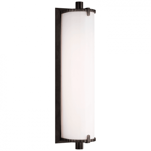 Visual Comfort & Co. Signature Collection Calliope Bathroom Wall Sconce, LED, Bronze, White Glass, 14"H (TOB 2192BZ-WG CTZG4) 