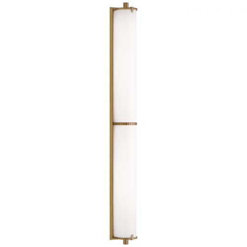 Visual Comfort & Co. Signature Collection Calliope Bathroom Wall Sconce, LED, Hand-Rubbed Antique Brass, White Glass, 32.75"H (TOB 2193HAB-WG CTZG5) 