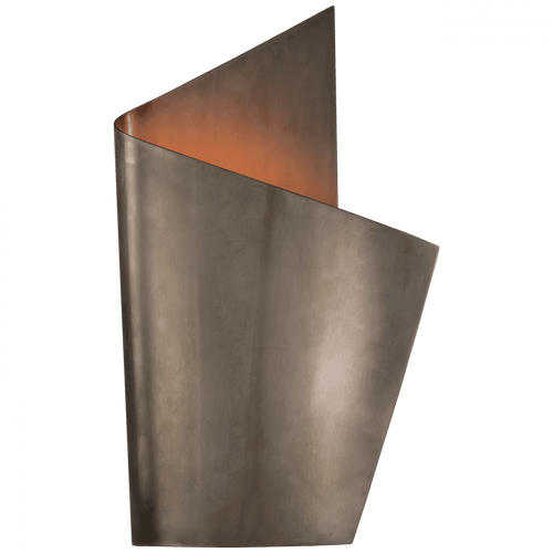 Visual Comfort & Co. Signature Collection Piel Right Wrapped Wall Sconce, 1-Light, LED, Pewter, 19"H (KW 2633PWT CU0F5) 