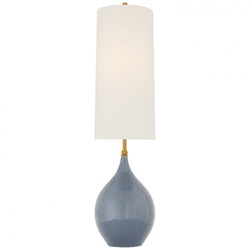 Visual Comfort & Co. Signature Collection Loren Large Table Lamp, 1-Light, Polar Blue Crackle, Linen Shade, 31.25"H (TOB 3684PBC-L CTYFQ) 