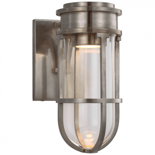 Visual Comfort & Co. Signature Collection Gracie Wall Sconce, Bracketed, LED, Antique Nickel, Clear Glass, 10.5"H (CHD 2485AN-CG CU0G7) 