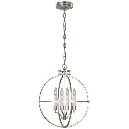 Visual Comfort & Co. Signature Collection Lexie Pendant, 4-Light, Globe, Polished Nickel, 18"W (CHC 5516PN CU0GM) 