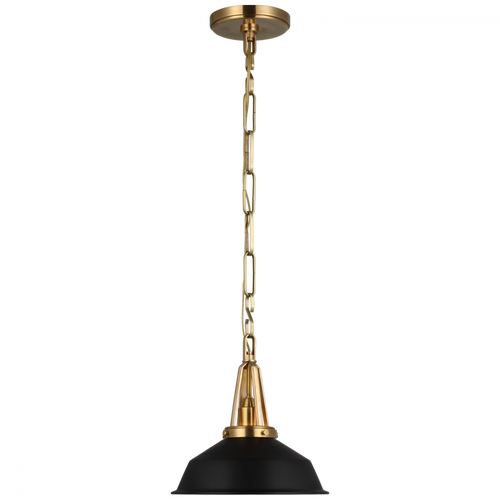 Layton Pendant, 1-Light, Antique-Burnished Brass, Matte Black Panels Shade, 9.5"H (CHC 5460AB-BLK CU1EM)