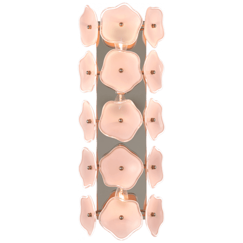 Visual Comfort & Co. Signature Collection Leighton Wall Sconce, 3-Light, Polished Nickel, Blush Tinted Glass, 20.5"H (KS 2066PN-BLS CU2CJ) 