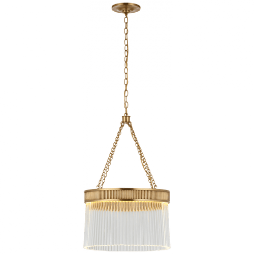Visual Comfort & Co. Signature Collection Menil Medium Chandelier, 1-Light, LED, Soft Brass, Crystal Rods Shade, 15.25"W (S 5171SB-CG CU2DK) 