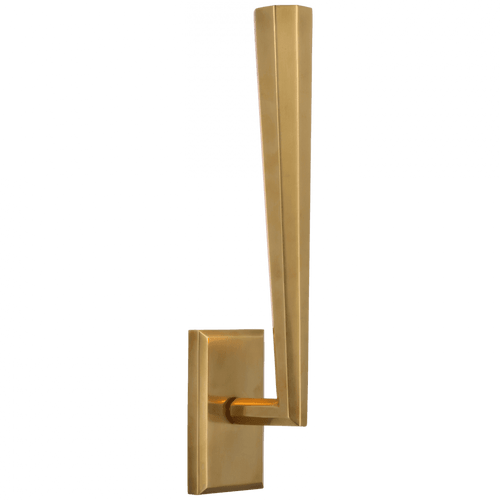 Visual Comfort & Co. Signature Collection Galahad Single Wall Sconce, 1-Light, LED, Hand-Rubbed Antique Brass, 14.5"H (TOB 2712HAB CU2ET) 