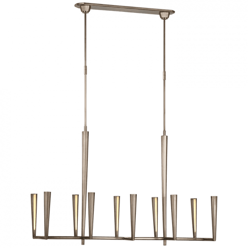 Visual Comfort & Co. Signature Collection Galahad Large Linear Chandelier, 1-Light, LED, Antique Nickel, 49.75"W (TOB 5715AN CU2ER) 