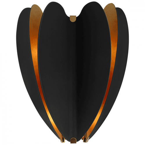 Visual Comfort & Co. Signature Collection Danes Small Wall Sconce, 2-Light, Wood, 11.25"H (KS 2130BLK/G CU3AU) 