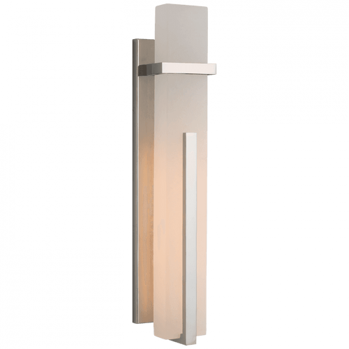 Visual Comfort & Co. Signature Collection Malik Large Wall Sconce, 1-Light, LED, Polished Nickel, Alabaster Shade, 19.25"H (S 2910PN-ALB CU3AR) 