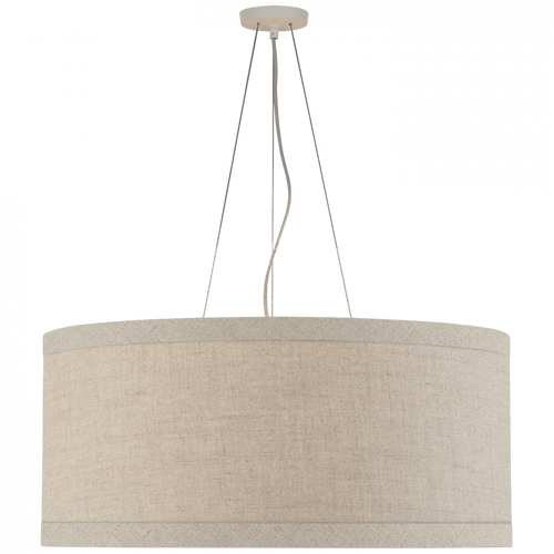 Visual Comfort & Co. Signature Collection Walker Large Hanging Shade, 6-Light, Light Cream, Natural Linen Shade, 16.5"H (KS 5079LC-NL CU2CP) 