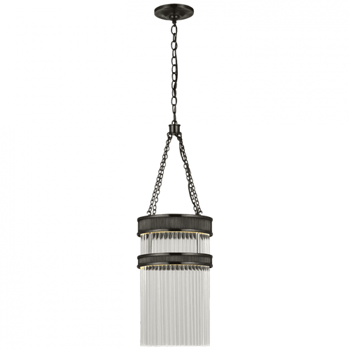 Visual Comfort & Co. Signature Collection Menil Tall Chandelier, 1-Light, LED, Bronze, Crystal Rods Shade, 9.75"W (S 5170BZ-CG CU3CJ) 