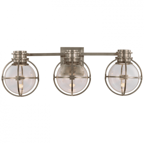 Visual Comfort & Co. Signature Collection Gracie Triple Wall Sconce, 1-Light, LED, Antique Nickel, 8.75"H (CHD 2483AN-CG CU3DE) 