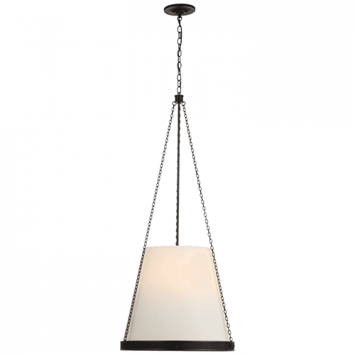 Visual Comfort & Co. Signature Collection Reese Pendant, 4-Light, Bronze, Linen Shade, 40.75"H (S 5182BZ-L CU4CW) 