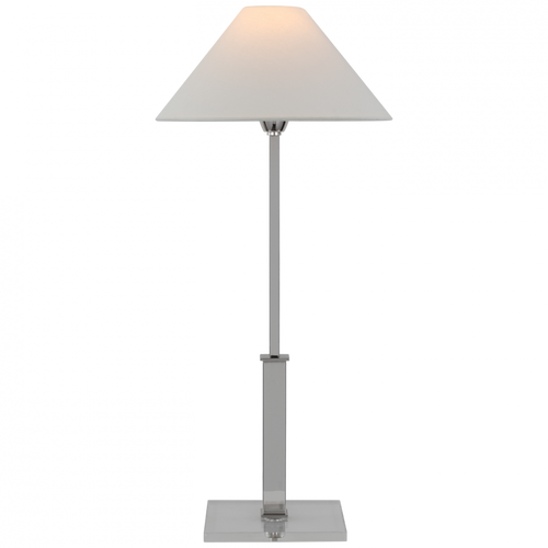 Asher Table Lamp, 1-Light, Polished Nickel, Crystal, Linen Shade, 30"H (SP 3510PN/CG-L CU49X)