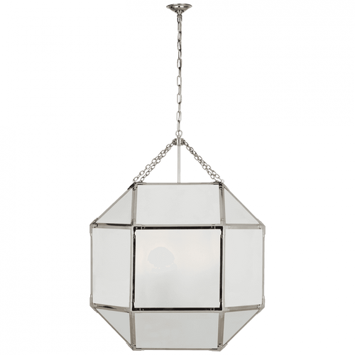 Visual Comfort & Co. Signature Collection Morris Pendant, 6-Light, Polished Nickel, Frosted Glass, 30.5"W (SK 5034PN-FG CU4A0) 