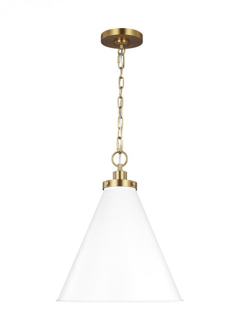 Wellfleet Pendant, 1-Light, Matte White And Burnished Brass, 15.63"W (CP1271MWTBBS 706U4JA)