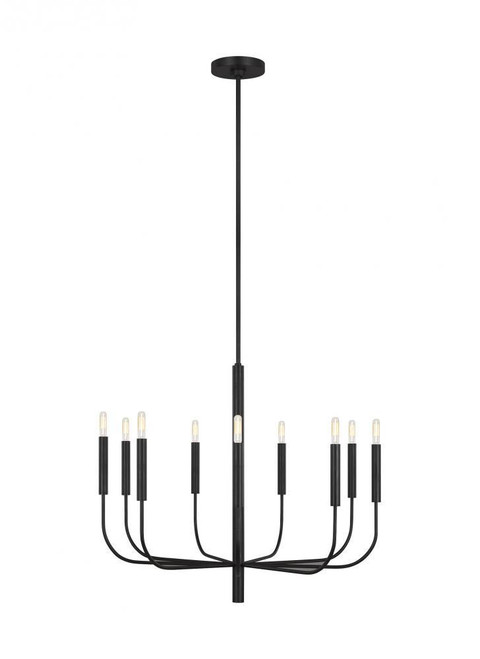 Visual Comfort & Co. Studio Collection Brianna Medium Chandelier, 9-Light, Aged Iron, 30"W (EC1009AI 706U3KF) 