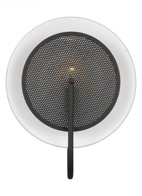 Visual Comfort & Co. Studio Collection Gesture Sconce / Flush Mount, 1-Light, Midnight Black, Opal Etched Shade, 16.13"H (KWL1071MBK 706U4GJ) 