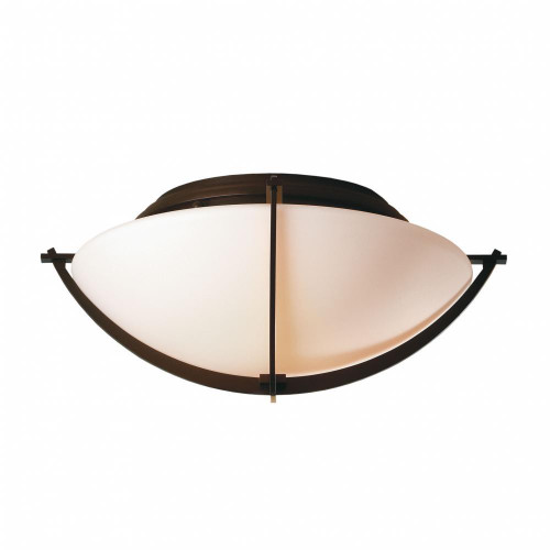 Hubbardton Forge Compass Semi-Flush Mount, 2-Light, Sterling, Opal Glass, 15.7"W (124550-SKT-85-GG0098 5D0RNF) 