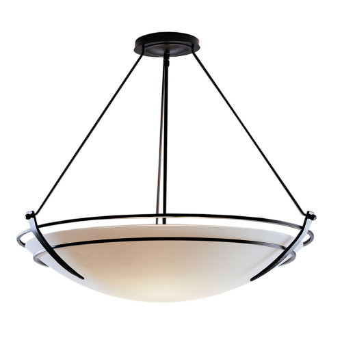 Presidio Tryne Semi-Flush Mount, 3-Light, Sterling, Opal Glass, 28.6"W (124442-SKT-85-GG0054 5D0RND)