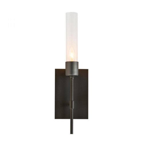 Hubbardton Forge Vela Wall Sconce, 1-Light, Bronze, Frosted Glass, 16"H (203330-SKT-05-FD0611 4T1E5R) 