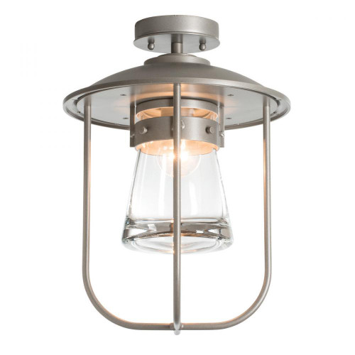 Hubbardton Forge Erlenmeyer Outdoor Semi-Flush Mount, 1-Light, Coastal Natural Iron, Clear Glass, 12.1"W (356015-SKT-20-ZM0467 4T1G2H) 