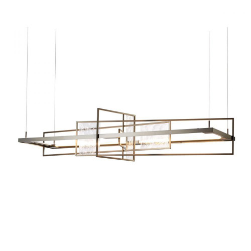 Hubbardton Forge Summer Linear Chandelier, 1-Light, Standard Height, LED, Natural Iron, Vintage Platinum, 54.2"W (139754-LED-STND-20-82 5D0JUV) 