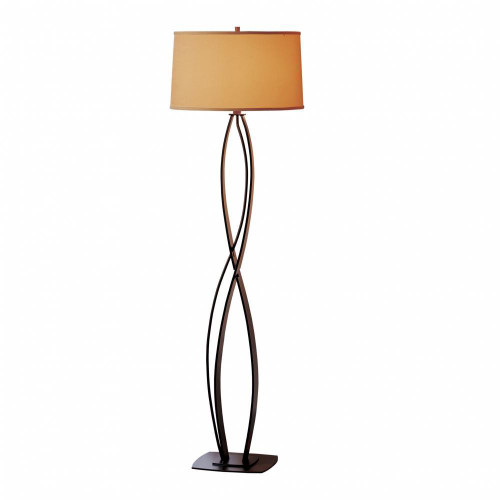Hubbardton Forge Almost Infinity Floor Lamp, 1-Light, Sterling, Flax Shade, 59.5"H (232686-SKT-85-SE1894 5DGZ1Z) 