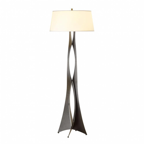 Hubbardton Forge Moreau Floor Lamp, 1-Light, Sterling, Flax Shade, 62.6"H (233070-SKT-85-SE2202 5DGZZ5) 
