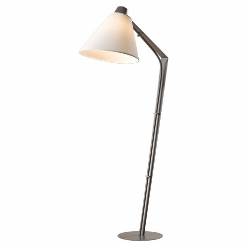 Hubbardton Forge Reach Floor Lamp, 1-Light, Sterling, Natural Anna Shade, 55.2"H (232860-SKT-85-SF1348 5DGZYZ) 
