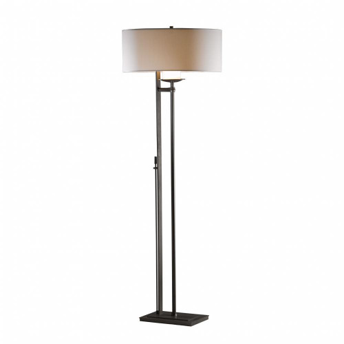 Hubbardton Forge Rook Floor Lamp, 1-Light, Sterling, Natural Anna Shade,  60"H (234901-SKT-85-SF2095 5DGZZJ) 