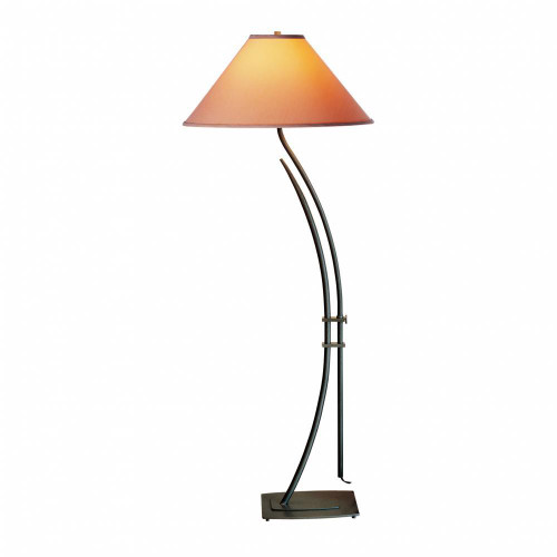Hubbardton Forge Metamorphic Contemporary Floor Lamp, 1-Light, Sterling, Natural Anna Shade, 54"H (241952-SKT-85-SF2155 5DH007) 