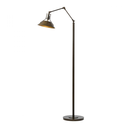 Hubbardton Forge Henry Swing Arm Floor Lamp, 1-Light, Sterling, Natural Iron, 60.8"H (242215-SKT-85-20 5DH01J) 