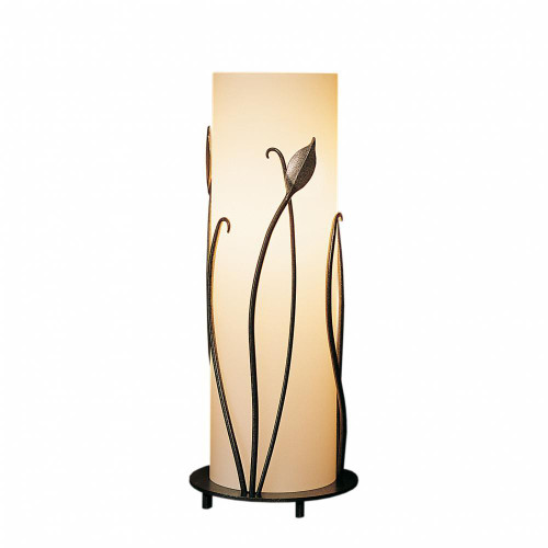 Hubbardton Forge Forged Leaves Table Lamp, 1-Light, Sterling, Opal Glass, 18"H (266792-SKT-85-GG0036 5DH0ZW) 
