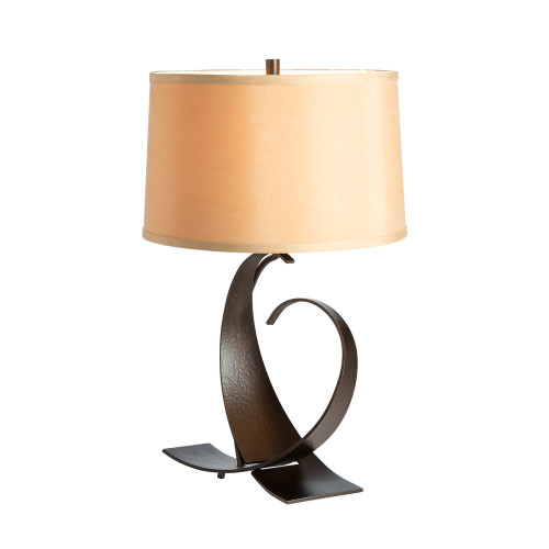 Fullered Impressions Table Lamp, 1-Light, Sterling, Flax Shade, 22.1"H (272674-SKT-85-SE1494 5DH10V)