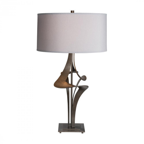 Hubbardton Forge Antasia Table Lamp, 1-Light, Sterling, Natural Anna Shade, 27.4"H (272800-SKT-85-SF1695 5DKTU4) 