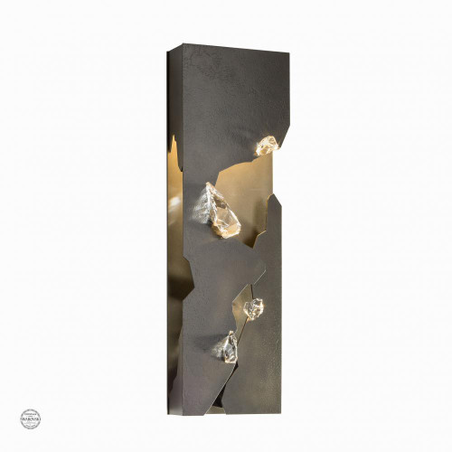 Hubbardton Forge Trove Wall Sconce, 1-Light, LED, Bronze, Swarovski Crystal, 20.25"H (202015-LED-05-CR 5DGU3T) 